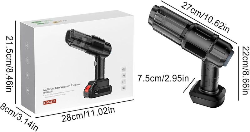HELLARO 240V Wireless Handheld Vacuum Cleaner 3in1 High Power 18000PA Portable car Vacuum Cleaner with Blower for Home Car 5060 Min Runtime Brushless Motor - Image 2