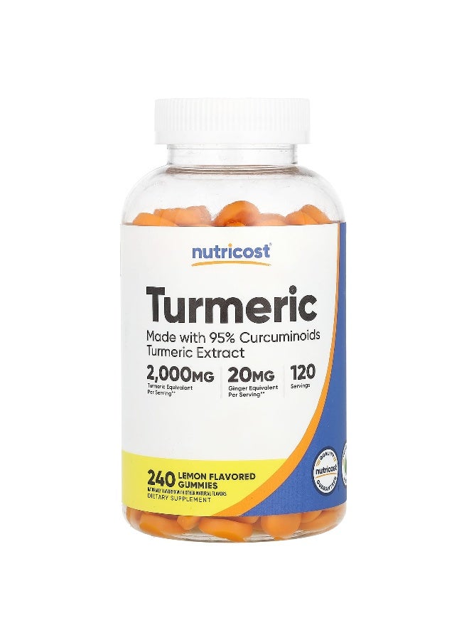 Nutricost, Turmeric, Lemon, 240 Gummies (Packaging may vary) - Image 1