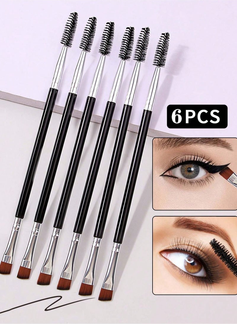Shein 6 Pcs Eye & Lash Makeup Brush Set – Mascara Wands & Eyebrow Comb ( Color May Vary ) - Image 1