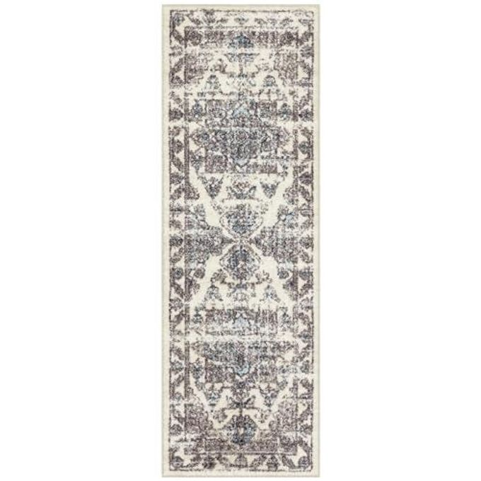 Maples Rugs Distressed Tapestry Vintage Non Slip Runner Rug for Hallway Entry Way Floor Carpet [Made in USA], 2 x 6, Neutral