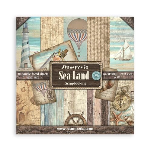 STAMPERIA ستامبيريا إنترناشيونال 12" × 12" ورق مزدوج الجوانب من ستامبيريا (10 في العبوة)، متعدد الألوان - Image 1