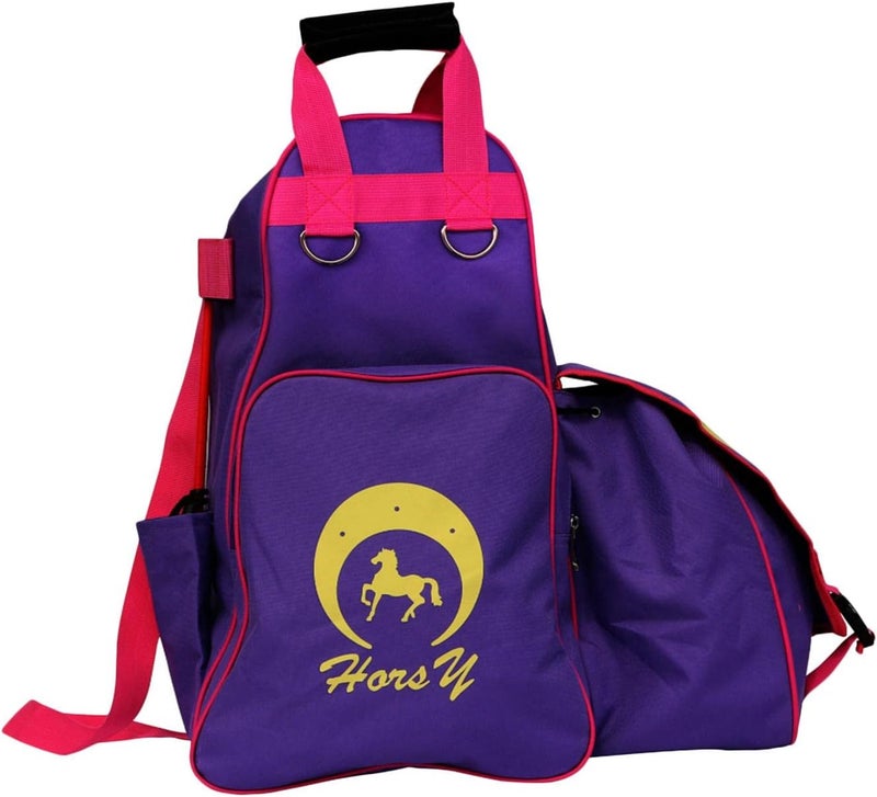 klarako Professional Horse Riding Boot Bag Helmet Bag Equestrian Backpack Carry All Bag for Outdoor Activities  Purple - Image 1
