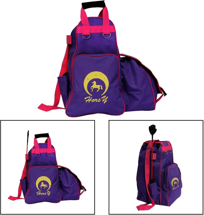 klarako Professional Horse Riding Boot Bag Helmet Bag Equestrian Backpack Carry All Bag for Outdoor Activities  Purple - Image 5