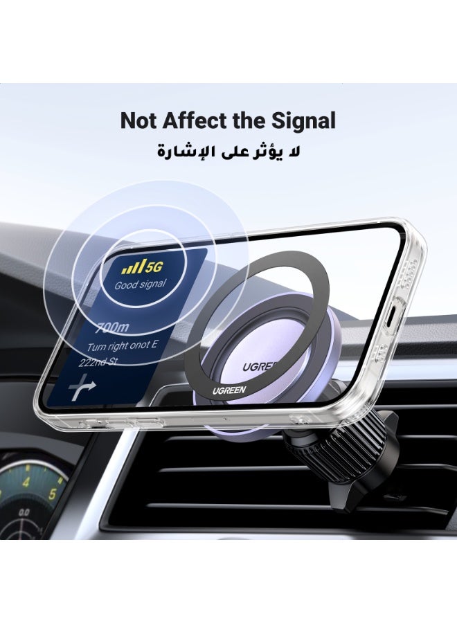 MagSafe Ring Magnetic Sticker (2 Pack), Universal Conversion Kit Metal Plate for Phone Case MagSafe black - view 4