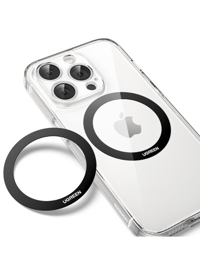 Ugreen MagSafe Ring Magnetic Sticker (2 Pack), Universal Conversion Kit Metal Plate for Phone Case MagSafe black