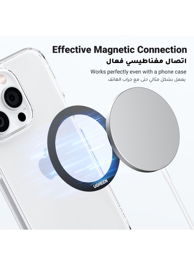 MagSafe Ring Magnetic Sticker (2 Pack), Universal Conversion Kit Metal Plate for Phone Case MagSafe black - view 5