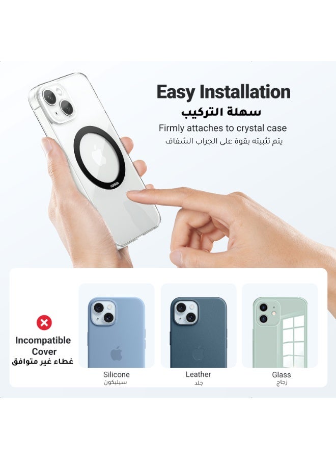 MagSafe Ring Magnetic Sticker (2 Pack), Universal Conversion Kit Metal Plate for Phone Case MagSafe black - view 3