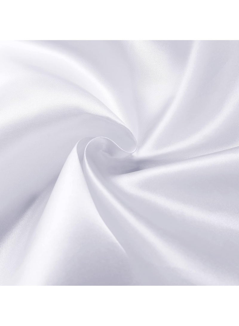 12 Pieces White Satin Napkins 20x20 Inch Wedding Napkins Bulk, Handkerchief，Decorative Elegant Dinner Napkins Square Table Napkins Decor, Silky Satin Cloth Napkins  Washable for Parties Weddings and Dinners Restaurant Banquet Graduation Party - Image 5