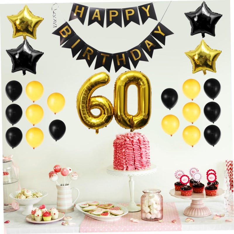 23Pcs Birthday Balloons Banner Set with Latex and Sequins for Celebration Decorations - Image 4