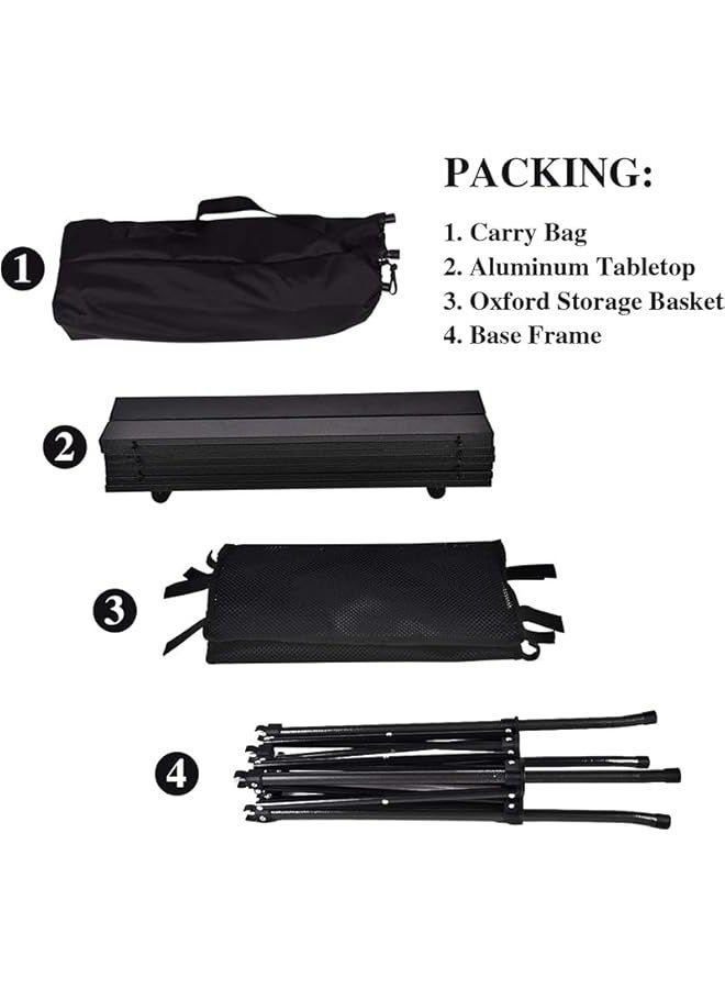 TRASSLE Outdoor Folding Portable Picnic Camping Table, Aluminum Roll-up Table with Easy Carrying Bag for Indoor,Outdoor,Camping, Beach,Backyard, BBQ, Party, Patio, Picnic  - Image 5