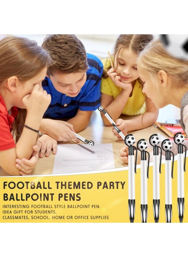 10 Pcs Football Party Themed Football Pen Football Ballpoint Pens Retractable Multicolor Medium Point 1.0 mm Soft Grip Pen for Office - Image 4