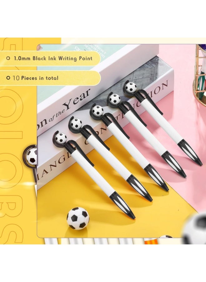 10 Pcs Football Party Themed Football Pen Football Ballpoint Pens Retractable Multicolor Medium Point 1.0 mm Soft Grip Pen for Office - Image 5