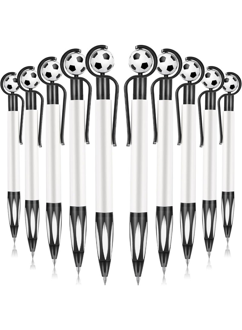 10 Pcs Football Party Themed Football Pen Football Ballpoint Pens Retractable Multicolor Medium Point 1.0 mm Soft Grip Pen for Office - Image 1