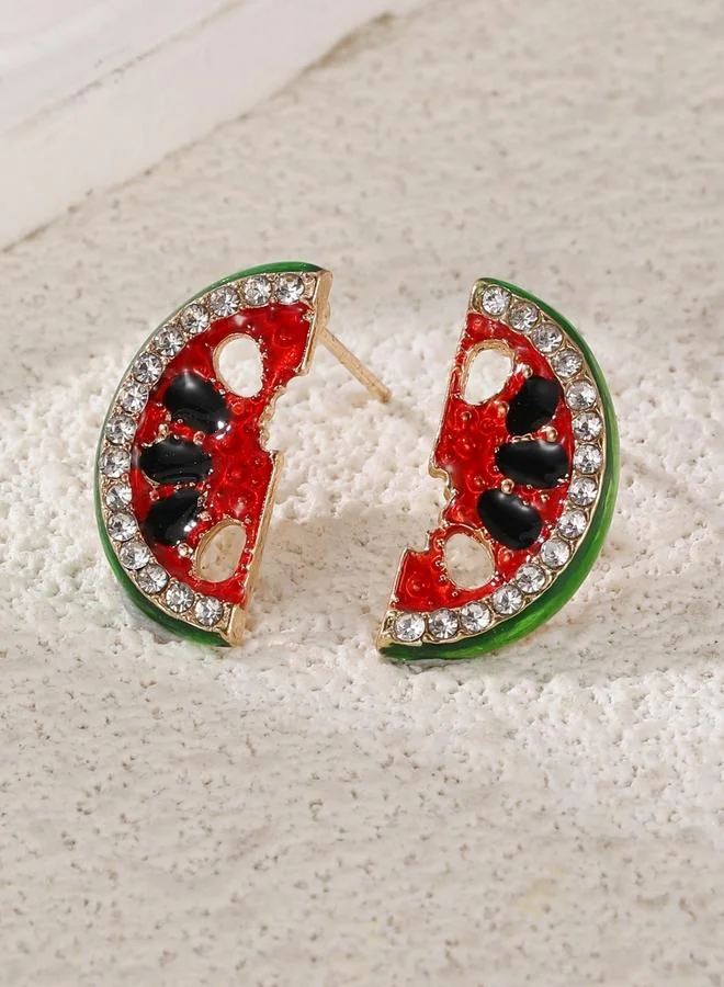 تايك تو أقراط مزينة بتصميم بطيخ