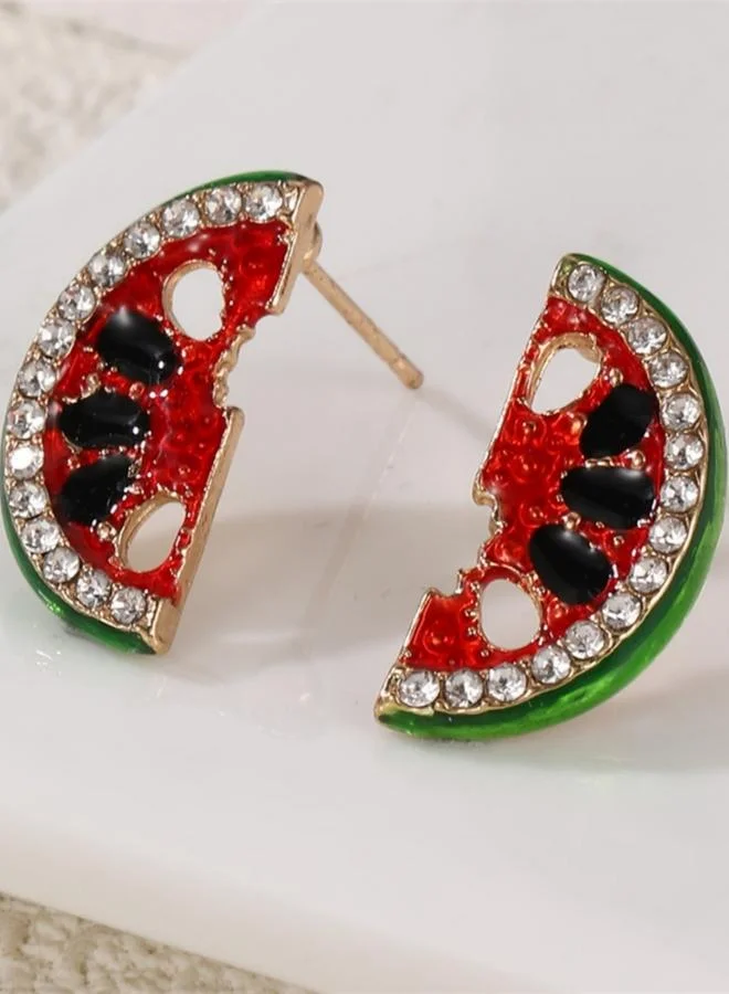 تايك تو أقراط مزينة بتصميم بطيخ