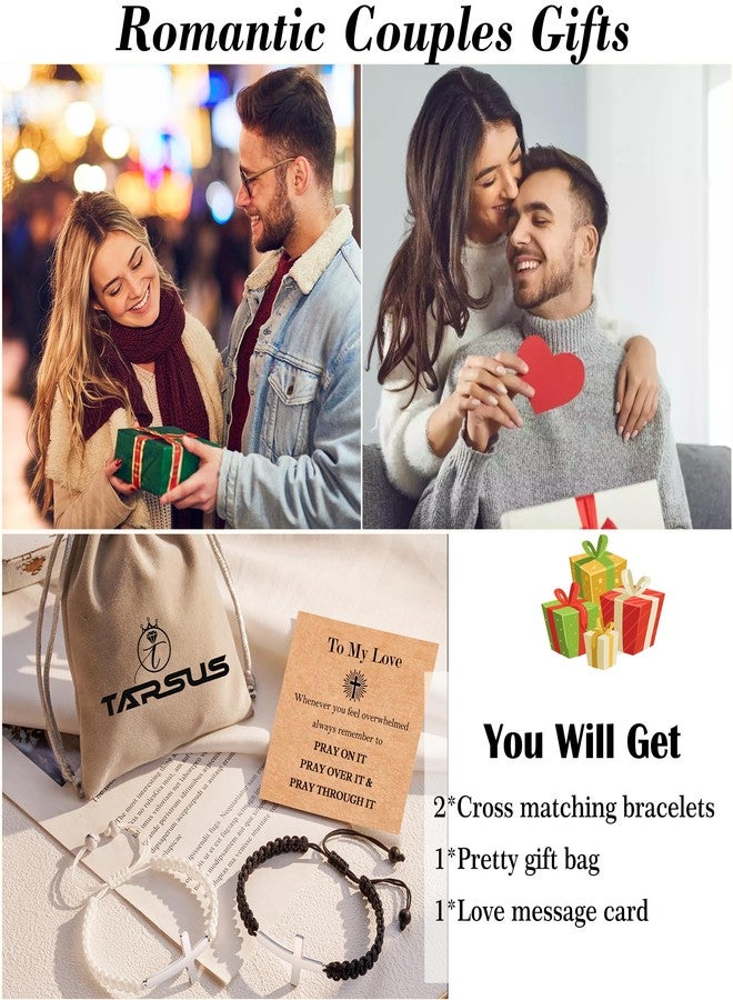 Tarsus أساور طرسوس للأزواج، هدايا متطابقة، سوار صليب مكتوب عليه "أحبك"، هدية مثالية للعلاقات، هدية عيد الأب، هدية عيد الفصح للأزواج البالغين، هدية للحبيبين - Image 5