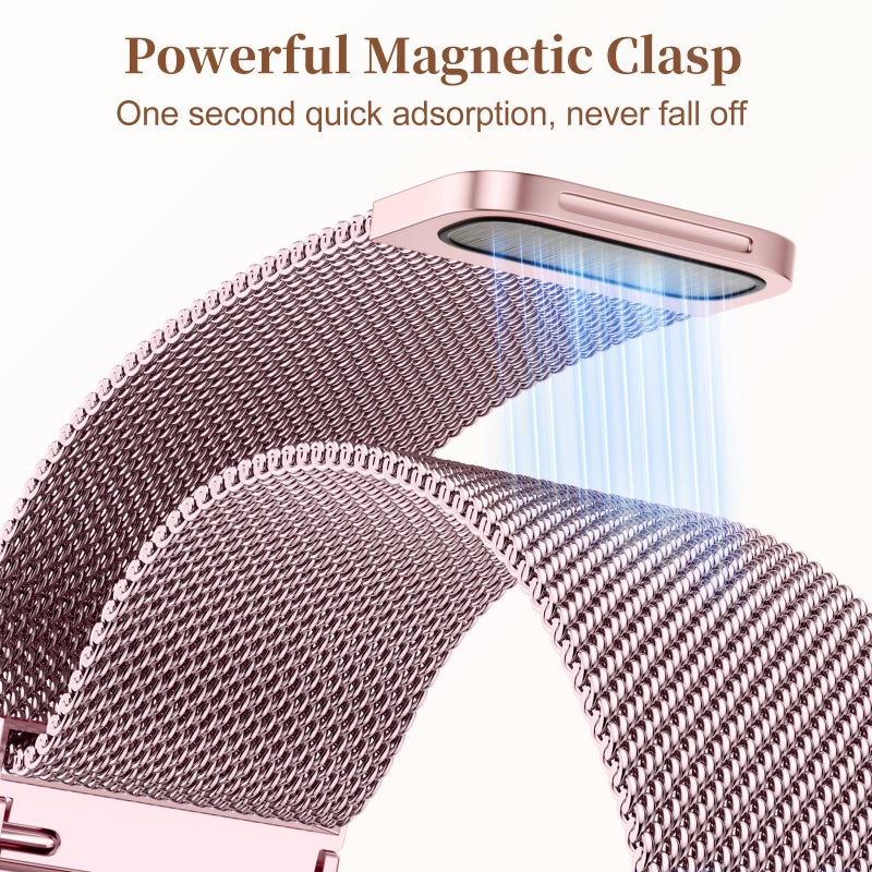 Getino Compatible with Apple Watch Bands for Women iWatch SE 3 Series 11 10 9 8 7 6 5 4 40mm 41mm 42mm 44mm 45mm 46mm 49mm 38mm Ultra, Magnetic Stainless Steel Metal Milanese Loop Strap iWatch Band - Image 5