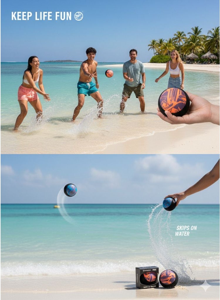 وابوبا كرة وابوبا المائية الأصلية - ألعاب مقاومة للماء لحمام السباحة والشاطئ - هدية رياضية خارجية للأطفال والمراهقين - تصميمات نيون تجريدية ومتعرجة - Image 4