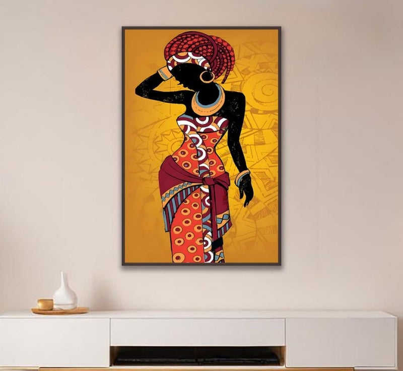 ماركتنا لوحة قماشية بتصميم امرآة مع برواز مجوف مقاس (120x80) قطعة واحدة - Image 4