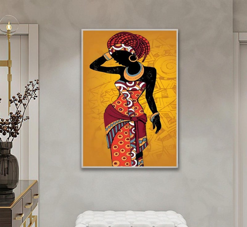 ماركتنا لوحة قماشية بتصميم امرآة مع برواز مجوف مقاس (120x80) قطعة واحدة - Image 2