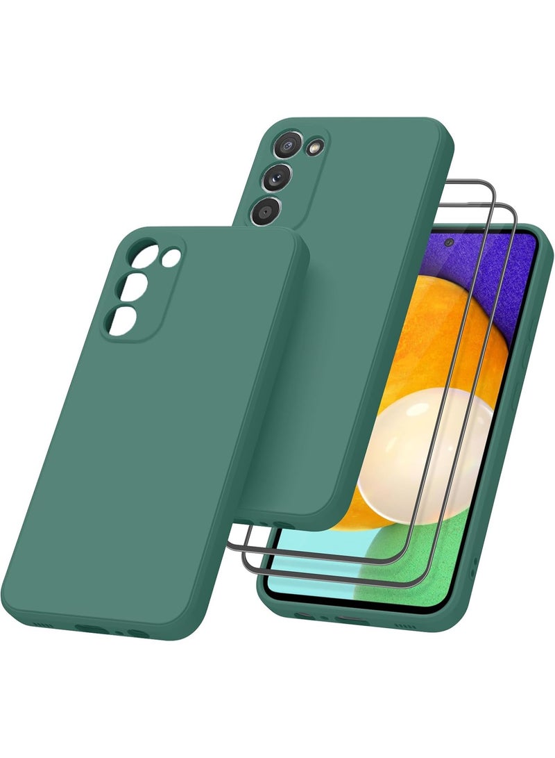 ELTRAZONE Case for Samsung Galaxy S20 FE with 2 HD Screen Protectors, Ultra Slim Anti-Scratch Shockproof Bumper Cover with Camera Protection and Soft Grip Design (Deep Green) - Image 1