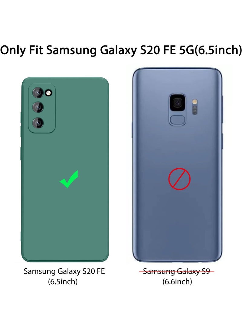 ELTRAZONE Case for Samsung Galaxy S20 FE with 2 HD Screen Protectors, Ultra Slim Anti-Scratch Shockproof Bumper Cover with Camera Protection and Soft Grip Design (Deep Green) - Image 2