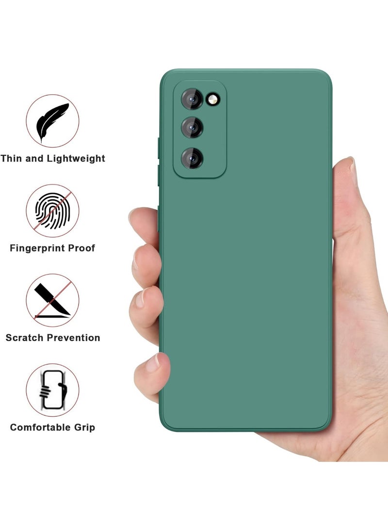 ELTRAZONE Case for Samsung Galaxy S20 FE with 2 HD Screen Protectors, Ultra Slim Anti-Scratch Shockproof Bumper Cover with Camera Protection and Soft Grip Design (Deep Green) - Image 4