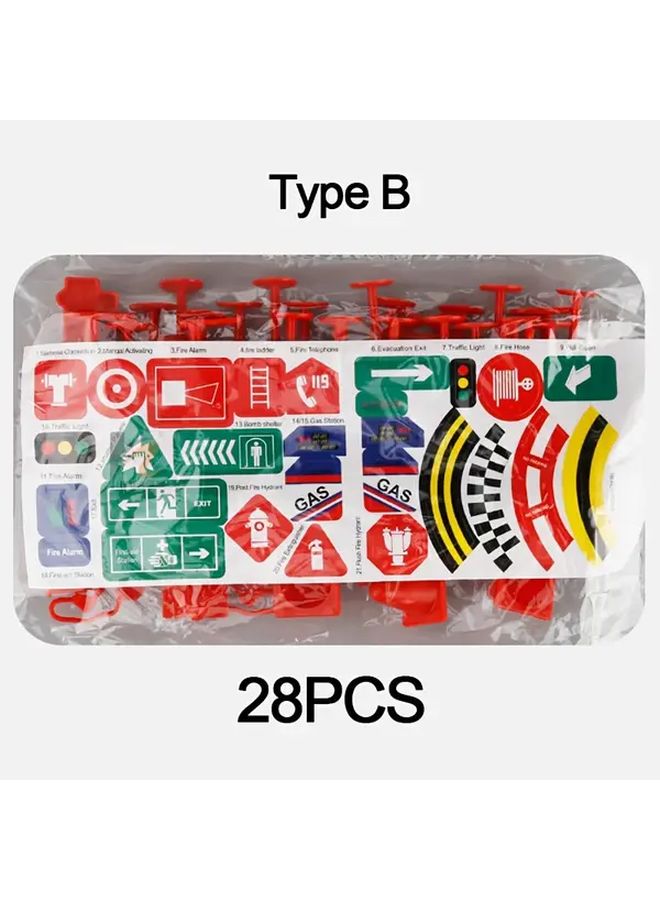 56 Pcs Mini Traffic Sign Set Educational Plastic Road Toys for Kids - Image 5