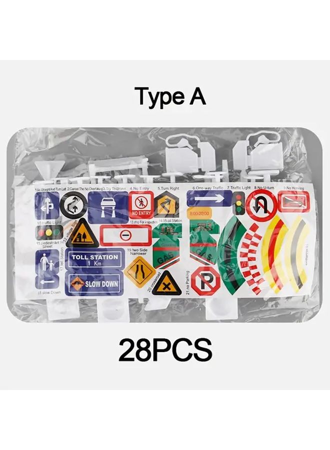 56 Pcs Mini Traffic Sign Set Educational Plastic Road Toys for Kids - Image 4
