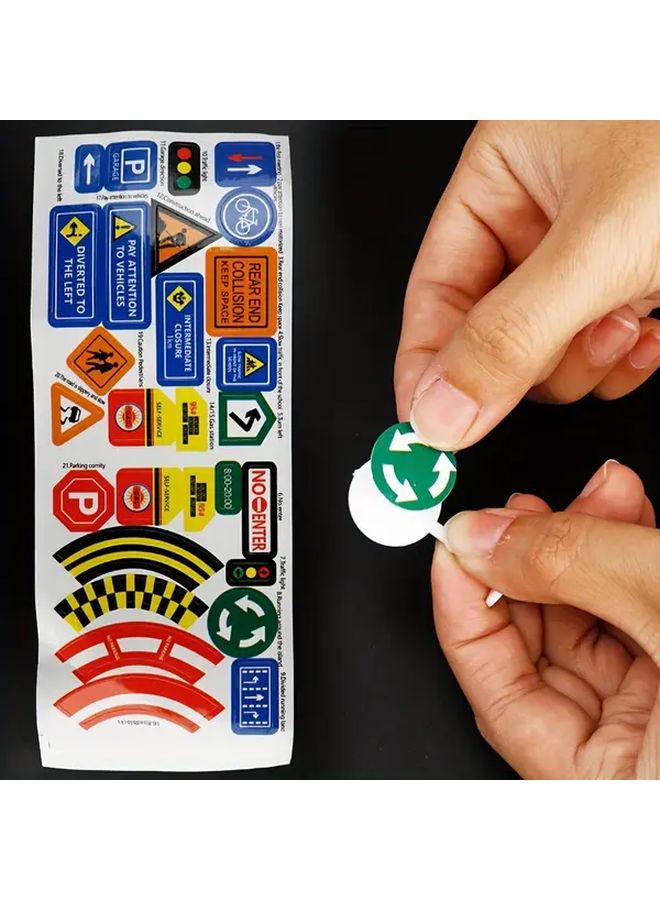 56 Pcs Mini Traffic Sign Set Educational Plastic Road Toys for Kids - Image 3