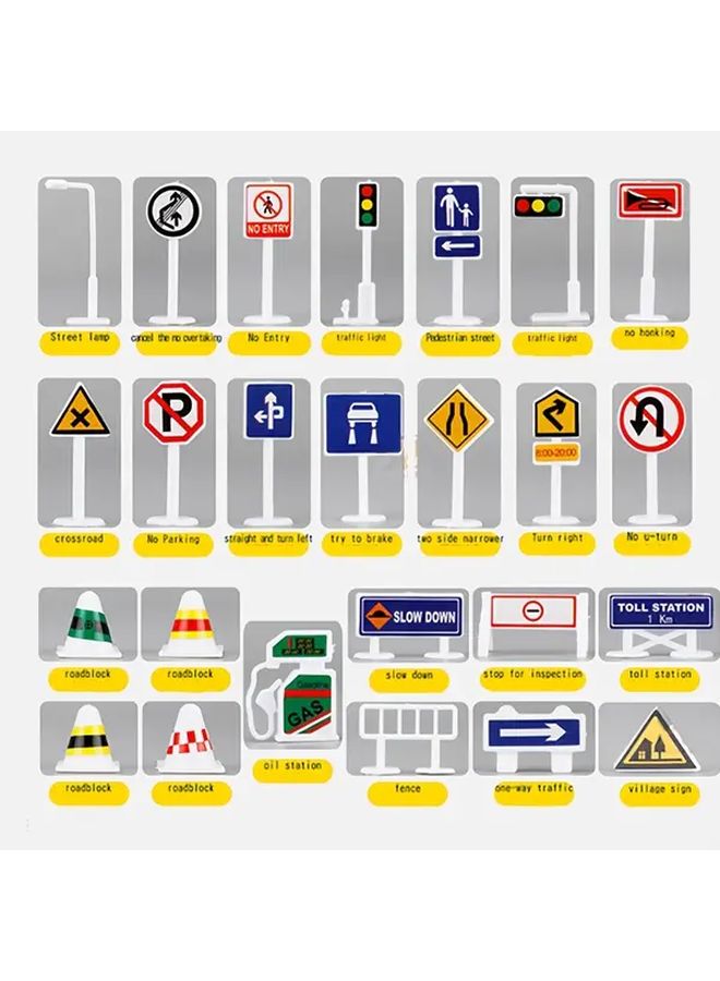 56 Pcs Mini Traffic Sign Set Educational Plastic Road Toys for Kids - Image 2