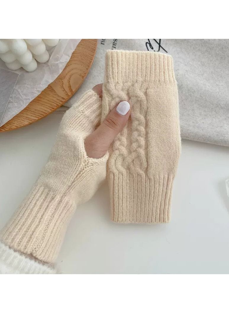 Loquat Fingerless Cotton Polyester Gloves Sleeves 