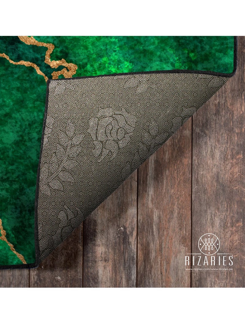 RIZARIES Green Abstract Centerpiece Rug, Fabric, Rectangle  - Image 5