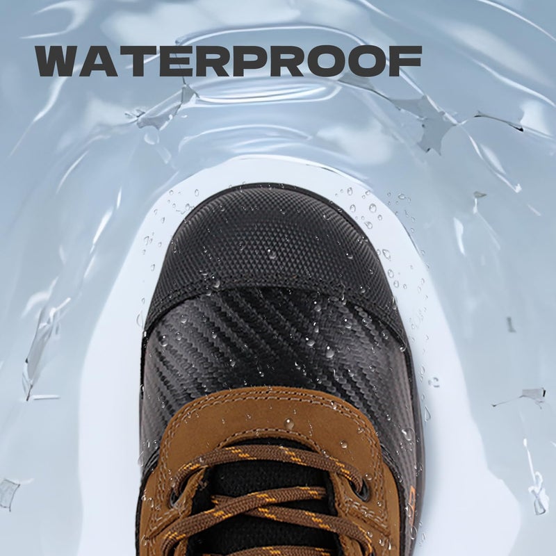 Jacata Waterproof Leather Soft/Steel Toe Work Boots For Men,Heavy Duty 6Inch Oil/Slip Resistant Rubber Outsole Comfortable Construction Industrial Safety Menâ€™s Work Boots (Brown Steeltoe size8.5) - Image 5