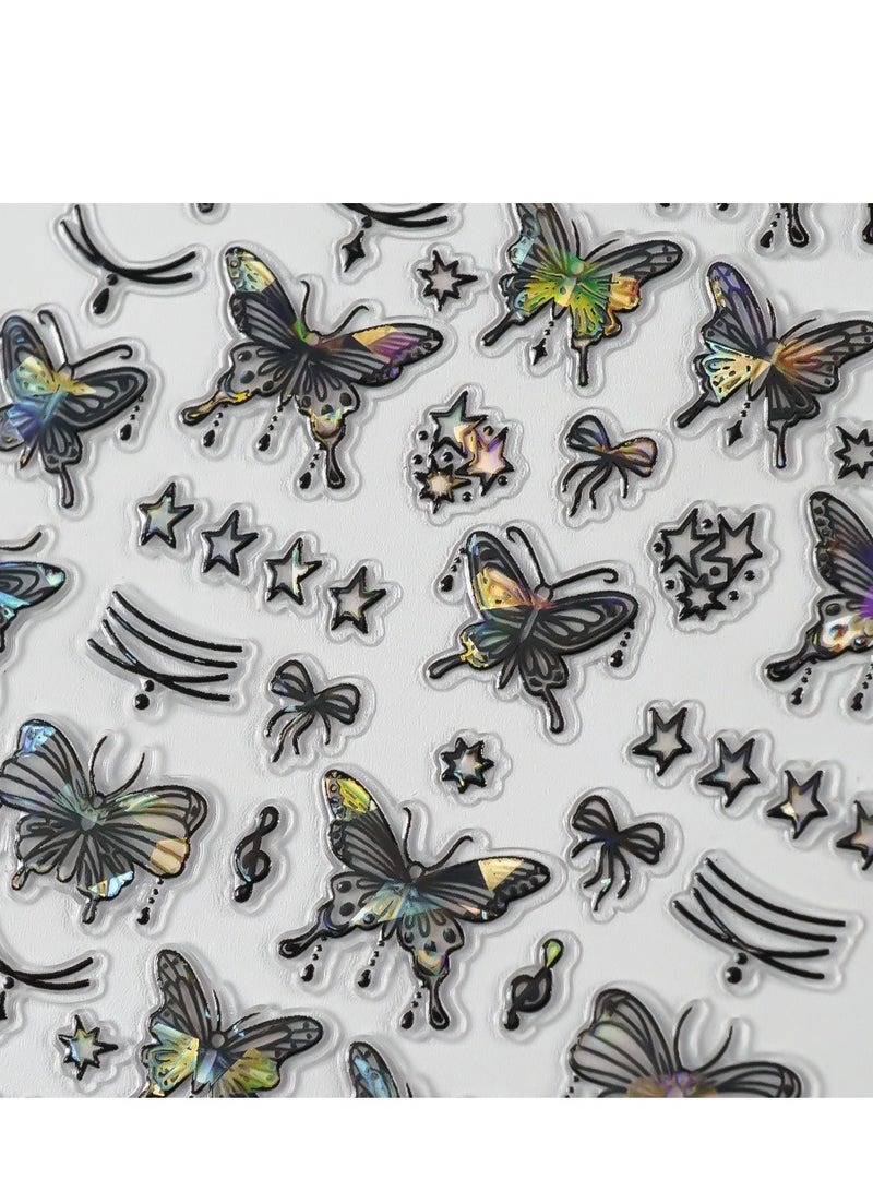 ملصقات أظافر فراشة خماسية الأبعاد مكونة من 4 أوراق نقش فراشة ذاتية اللصق مستلزمات فن الأظافر DIY إكسسوارات فنية للأظافر للنساء والفتيات - Image 4