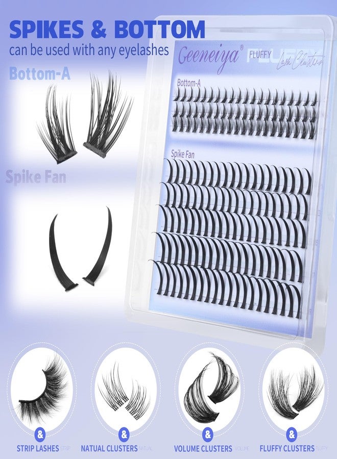 Geeneiya Spikes Lash Clusters and Bottom Lashes Wispy Eyelash Clusters D Cluster Eyelash Extensions Spike Individual Eyelashes (5-6-7mm, 11-13-15-17-19mm) - Image 5