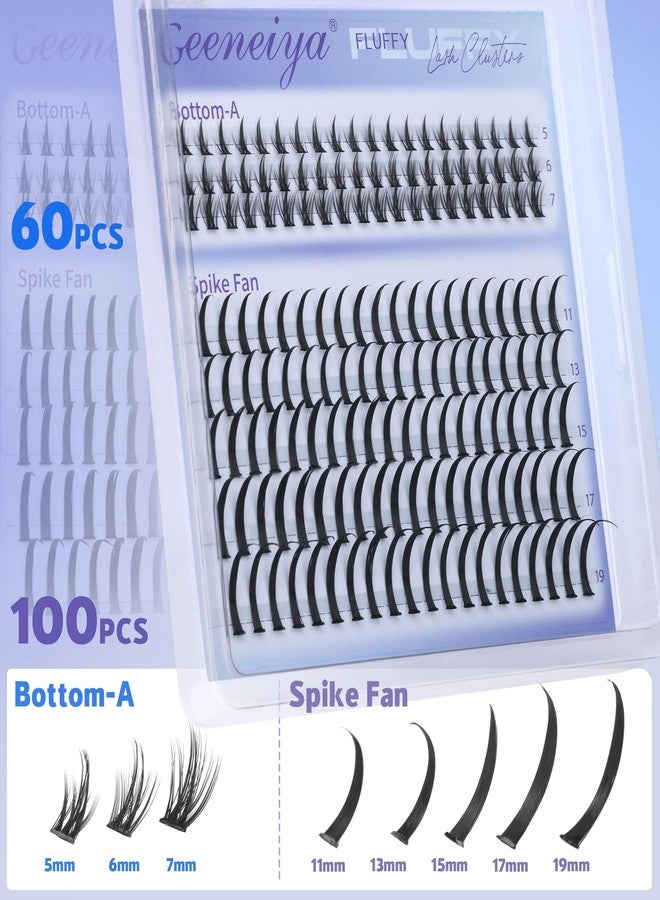 Geeneiya Spikes Lash Clusters and Bottom Lashes Wispy Eyelash Clusters D Cluster Eyelash Extensions Spike Individual Eyelashes (5-6-7mm, 11-13-15-17-19mm) - Image 2