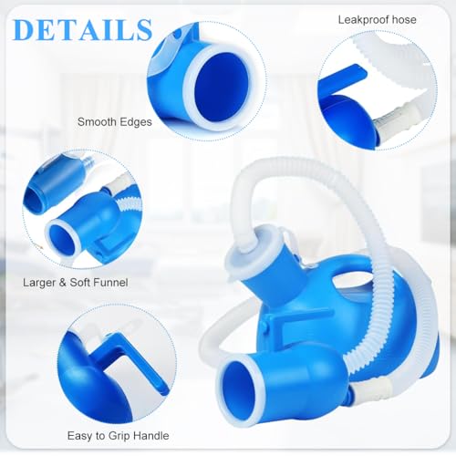 HANNEA® Urine Collector for Men, Urinals Urine Pot for Men - Soft Funnel 2000mL/68oz Male Pee Bottle w/Separate Outlet, Portable Men's Urinal for Hospital Home Camping Car - Spill Proof & Leakproof - Image 3