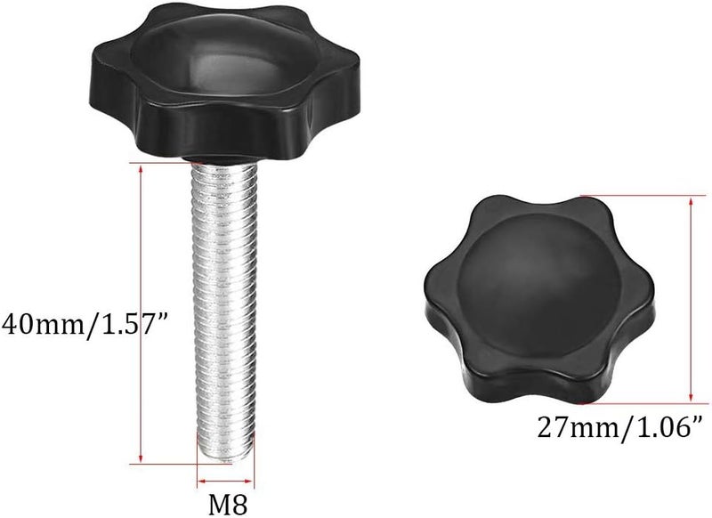 NACX M8 x 40mm Thread Clamping Knob, Thumb Screw, Star Hand Knob Tightening Screw Knob for Machinery, 10Pcs - Image 2