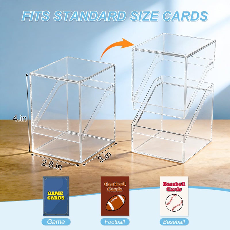 Mlikero Card Deck Cases, 12 Pack Acrylic Commander Deck Box Holding 100+ Sleeved Cards with 12 Dividers, Clear Card Storage Box Fit for MTG, TCG, Sports Cards - Image 4