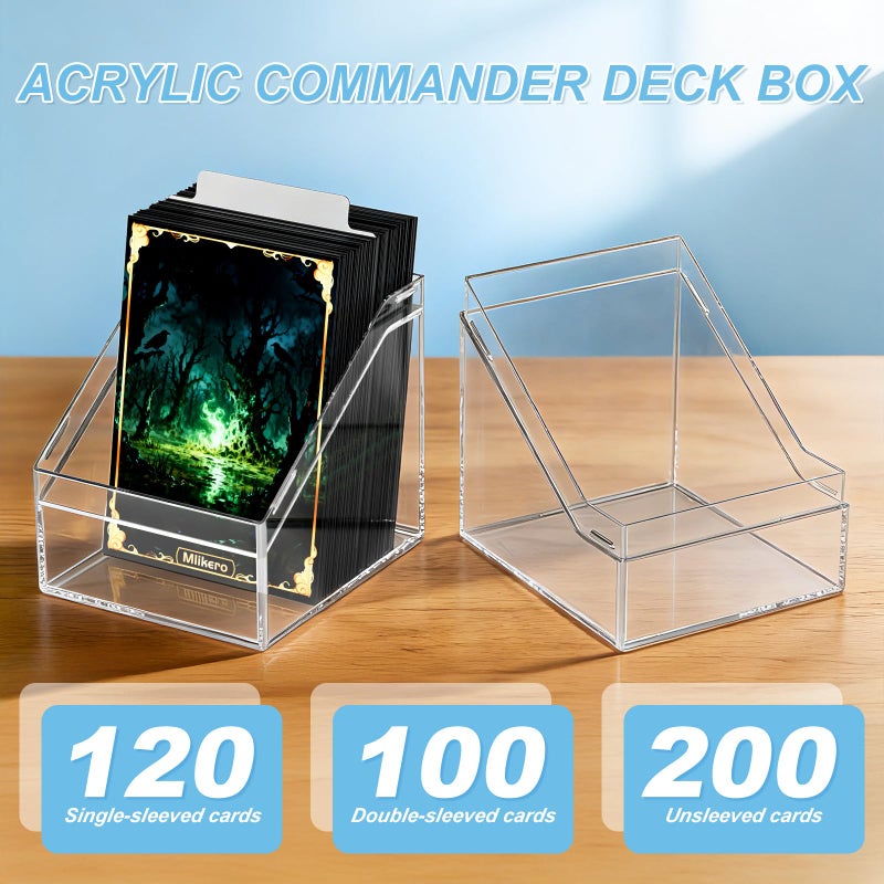Mlikero Card Deck Cases, 12 Pack Acrylic Commander Deck Box Holding 100+ Sleeved Cards with 12 Dividers, Clear Card Storage Box Fit for MTG, TCG, Sports Cards - Image 3