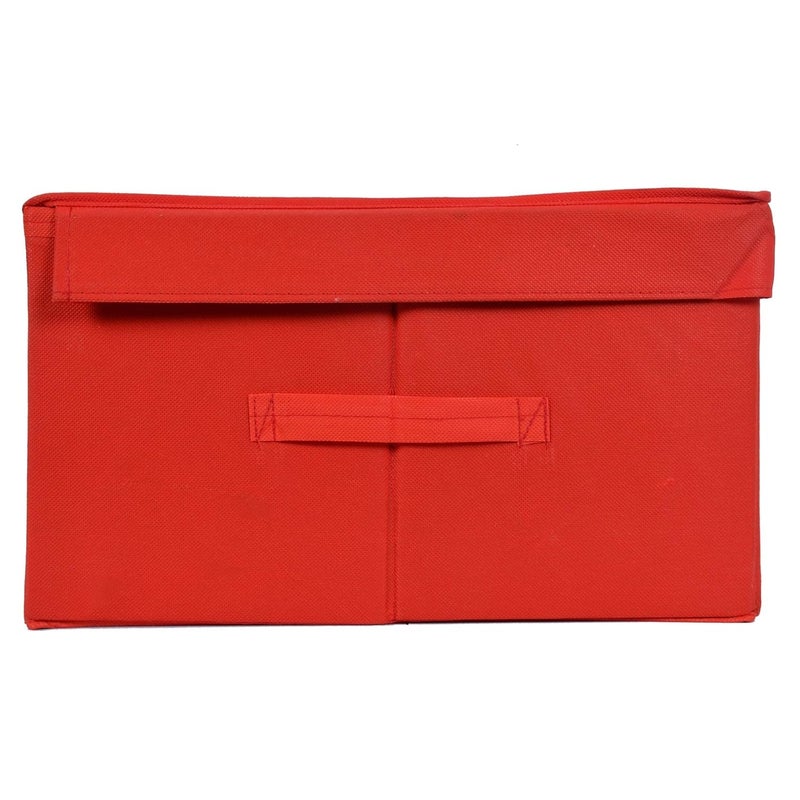 Kuber Industries Disney Minnie Print Non Woven 2 Pieces Fabric Foldable Saree Cover Storage Organizer Box with with Lid, Extra Large (Red)-KUBMART1713 - Image 3