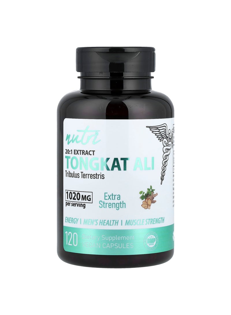 Nutri, 20:1 Extract Tongkat Ali, 120 Vegan Capsules