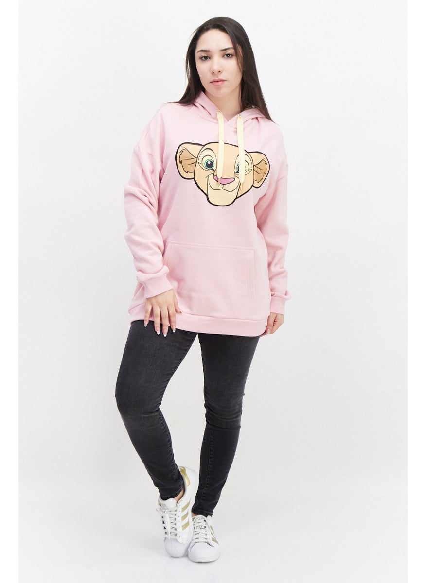 Women Hooded Neck Graphic Print Long Sleeves Sweatshirt, Pink - pzsku/ZE0F01EA4A6892D9E366BZ/45/_/1726108954/3a0a9859-6551-49bb-a4dc-a6846c6b3a9e