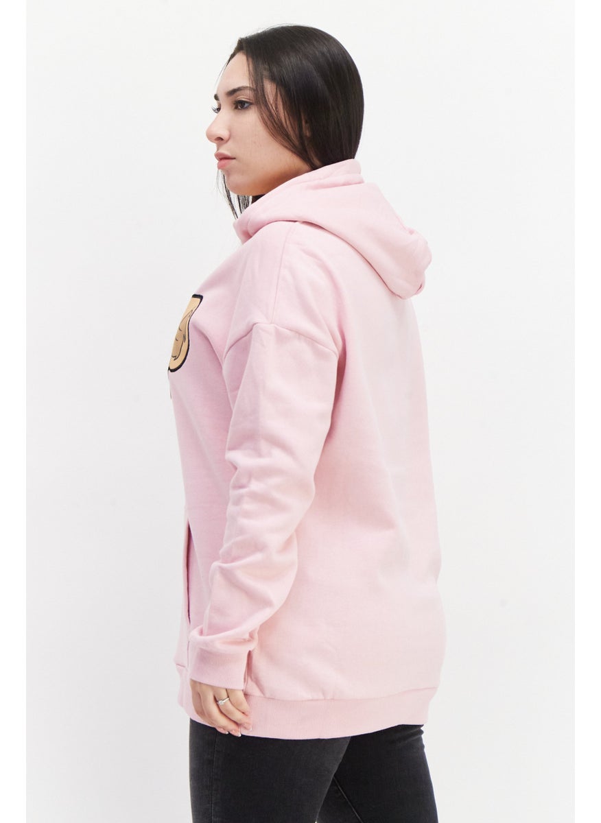 Women Hooded Neck Graphic Print Long Sleeves Sweatshirt, Pink - pzsku/ZE0F01EA4A6892D9E366BZ/45/_/1726108967/5b6d43bb-25dc-4fdb-8ba8-5b4a86d236d1