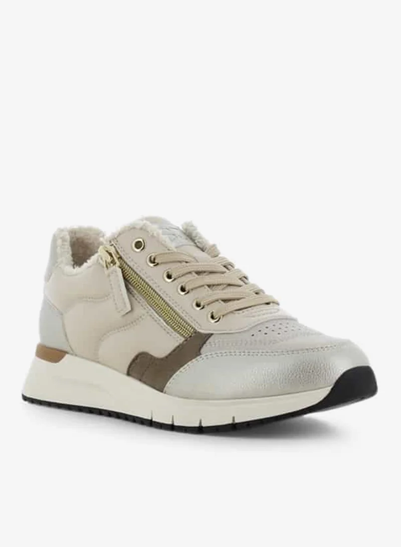 SJ Women's Panelled Lace-Up Low Ankle Sneakers