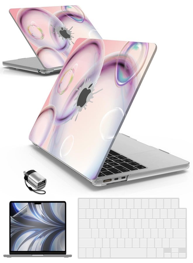 IBENZER Compatible with MacBook Air 13 inch Case M5 2026 M4 2025 M3 M2 2024-2022 A3449 A3240 A3113 A2681,HardShellCase&KeyboardCover ScreenFilm Type-C for Mac air 13.6", PKBB, KK-PKBB+2TC - Image 1