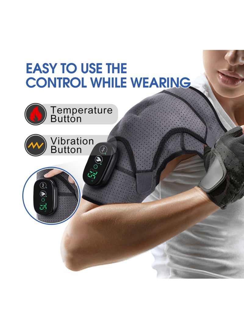 EVEREEN - Electric Heating Shoulder Brace, LED Display, Vibration Shoulder Massage Support Belt Strap, For Arthritis Joint Injury Pain Relief - Image 1