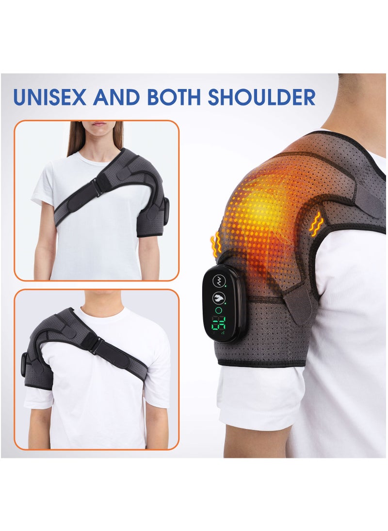 EVEREEN - Electric Heating Shoulder Brace, LED Display, Vibration Shoulder Massage Support Belt Strap, For Arthritis Joint Injury Pain Relief - Image 1