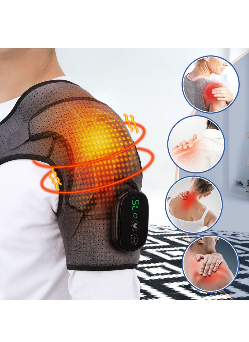 EVEREEN - Electric Heating Shoulder Brace, LED Display, Vibration Shoulder Massage Support Belt Strap, For Arthritis Joint Injury Pain Relief - Image 1